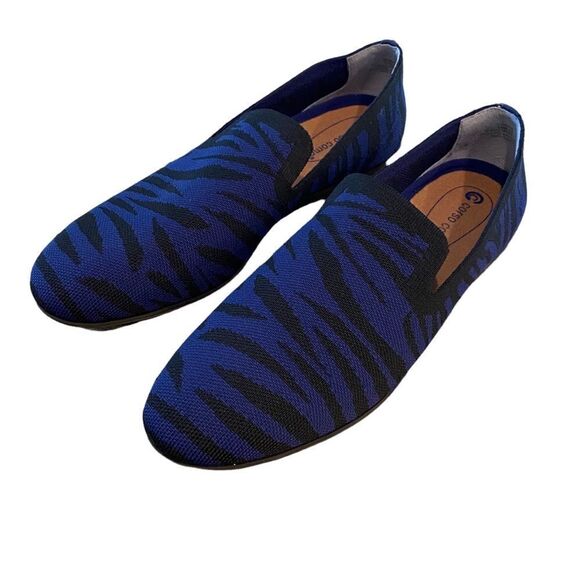 Corso Como Sz 11M Blue Nehva Zebra Print Slip-On Driving Casual Loafers - Picture 2 of 12